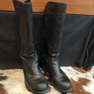 Kenneth Cole Reaction Tried and Tide Black Leather Riding Boots size 8.5 M